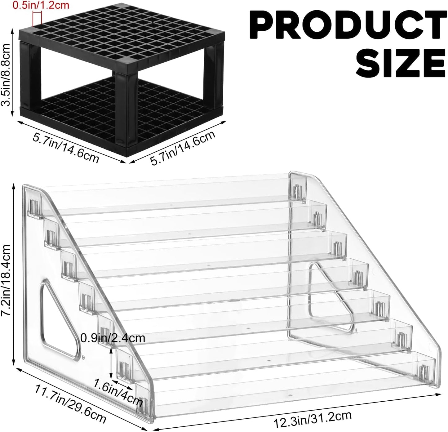 Clear Acrylic Paint Organizer - 7-Layer Storage Rack with Brush Holder | Ideal for Small Tubes and Jars