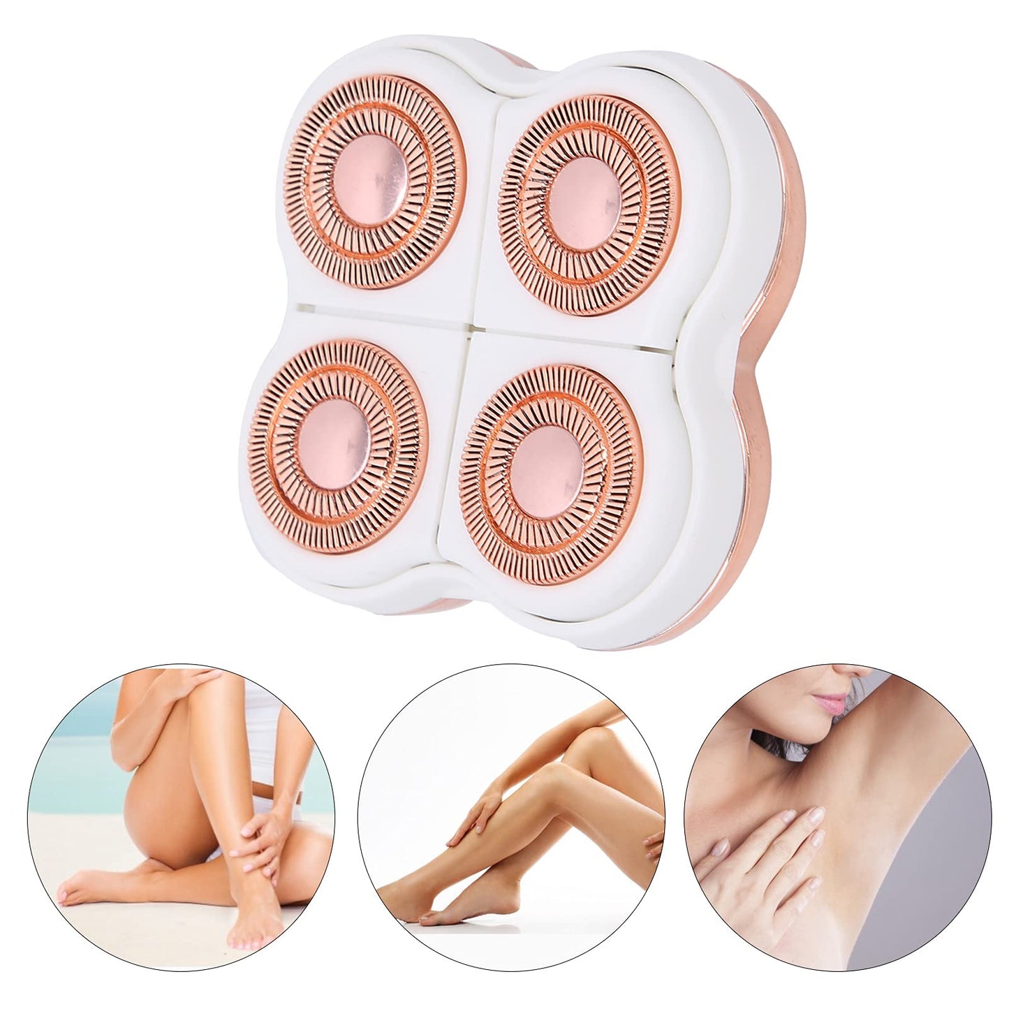 Hair Remover Replacement Head for Electric Hair Removal Device – Gold-Plated 360° Floating Blade – Suitable for Wet & Dry Use – Compatible with 4 Head Hair Remover