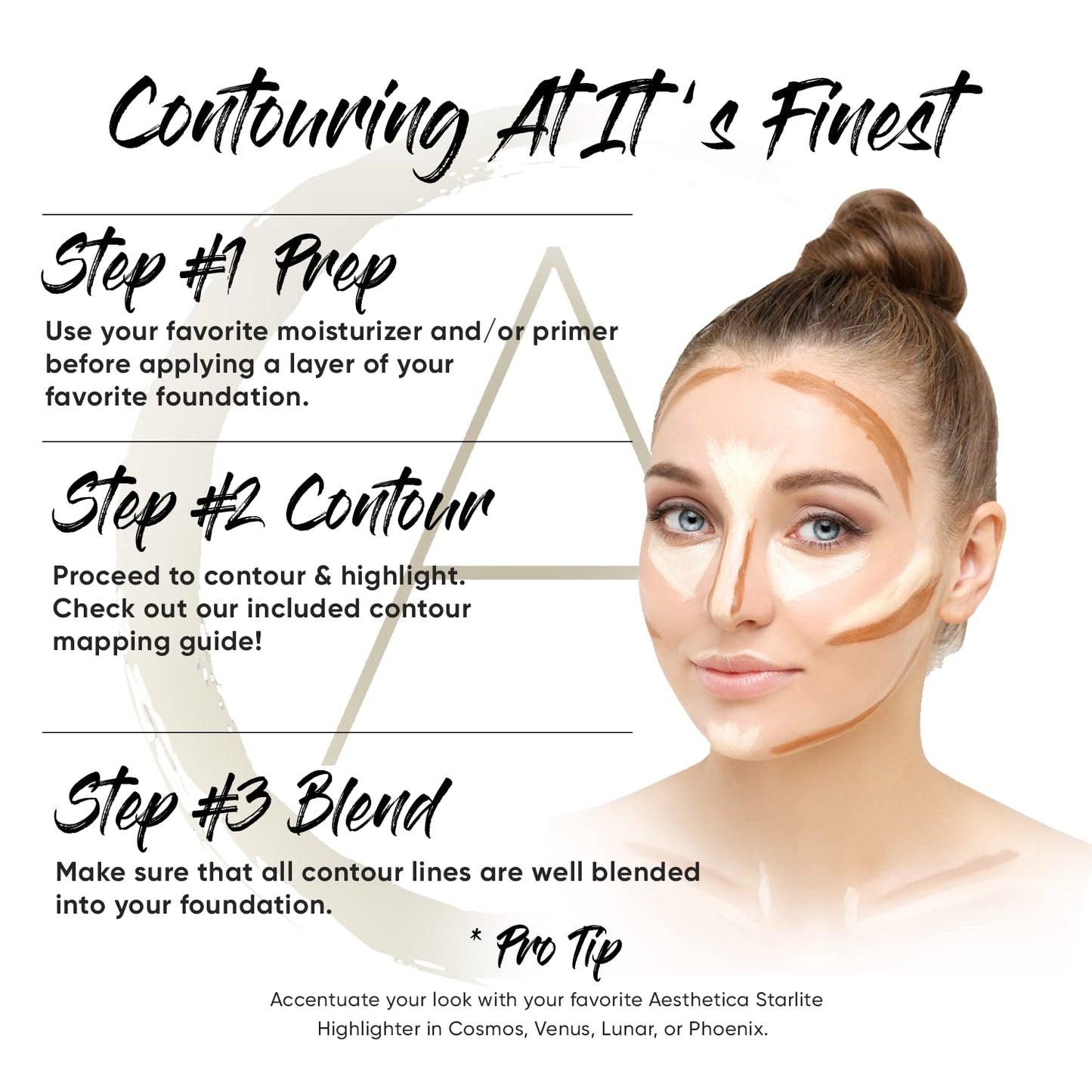 Aesthetica Cosmetics Cream Contour & Highlighting Kit | Vegan Contouring Palette with Step-by-Step Instructions