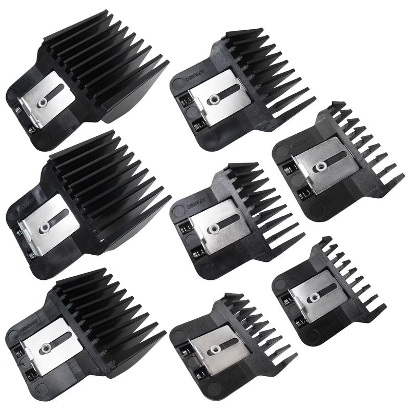 8x Hair Clipper Guards Replacement Fit for Andis T Out-liner pm-t, pmt-2, D-4, D-5, D8, GI, GTO, slii, rt-1, Black, 1/32" - 11/4" US Stock