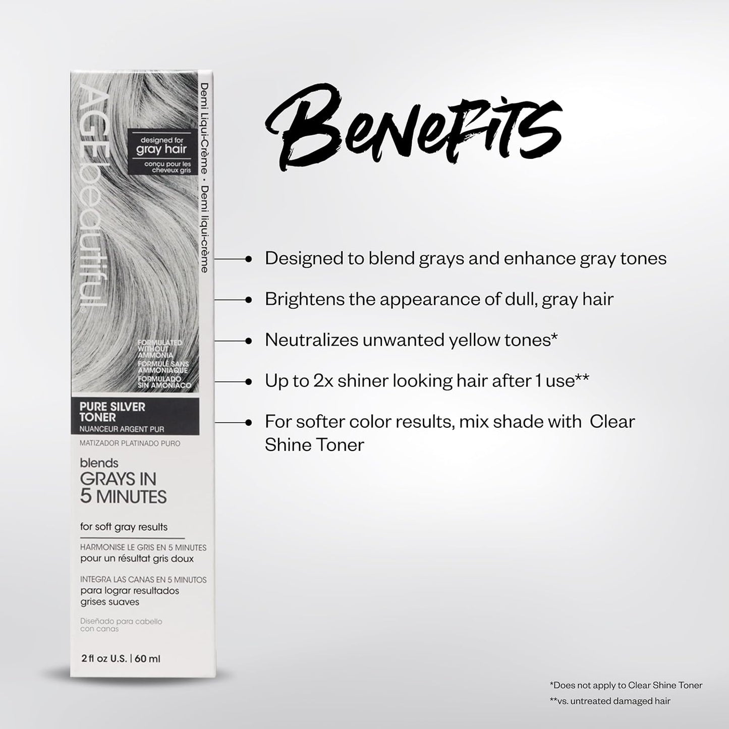 AGE Beautiful Demi Liqui-Creme 5-Minute Express Toner - Enhance Gray Hair, Nourishing & Ammonia-Free | Custom Shades & Shine