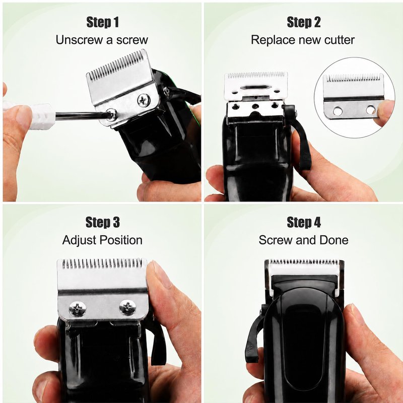 Poweka Replacement Clipper Blade Compatible with W-AHL #30-15-10 Pro Ion, Iron Horse, Show Pro Plus, U-Clip, and Deluxe U-Clip，Professional Pet Animal Dog Standard Adjustable Blade Set