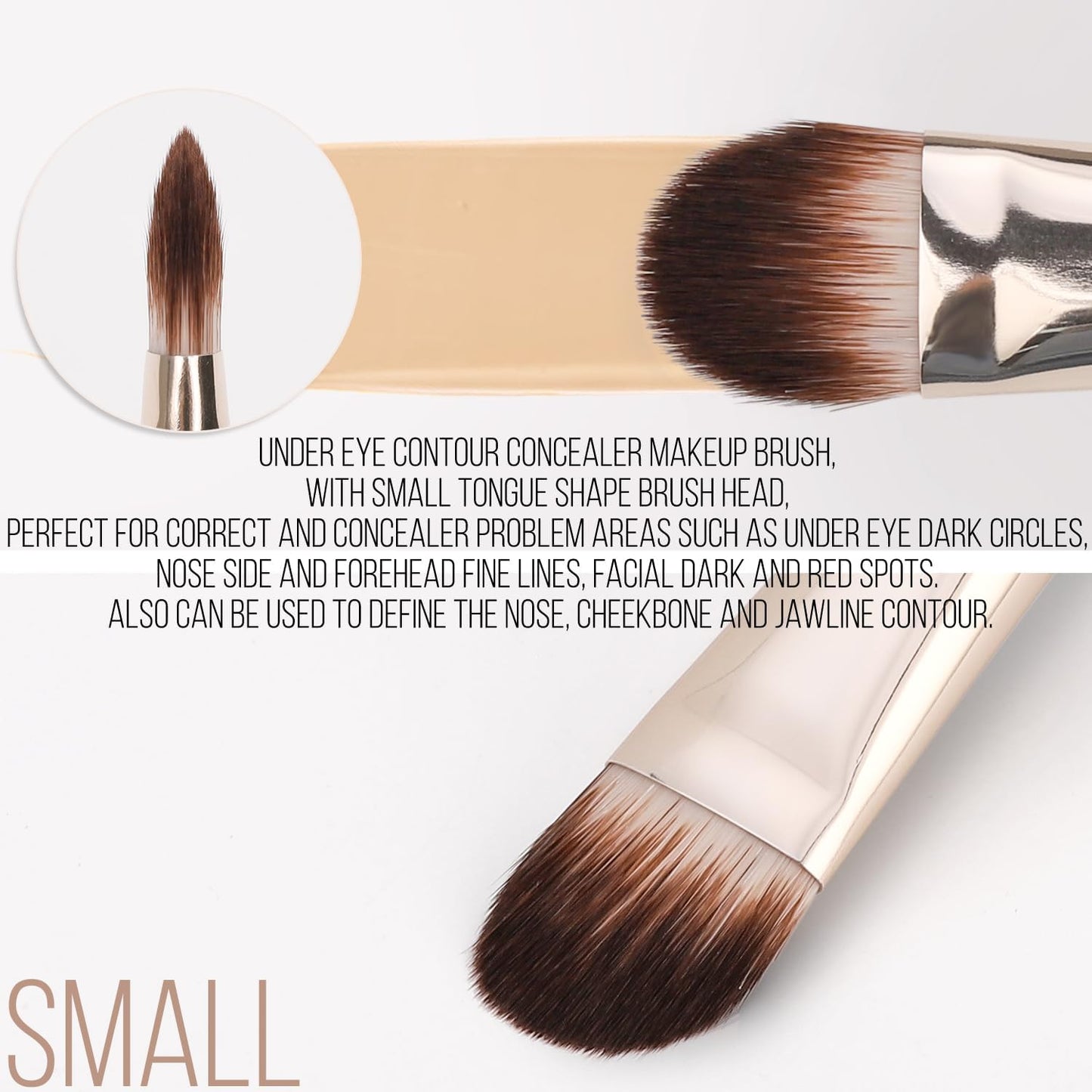 KINGMAS Flat Foundation Brush Set - Korean Makeup Brushes for Liquid & Cream Blending | Tongue-Shape Design