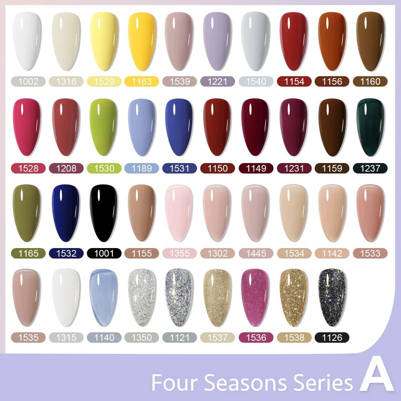 42 Pcs Gel Nail Polish Kit - Jelly Nude & Glitter Navy Blue UV Gel Set | Glossy & Matte Top Coat for Salon & DIY Manicure