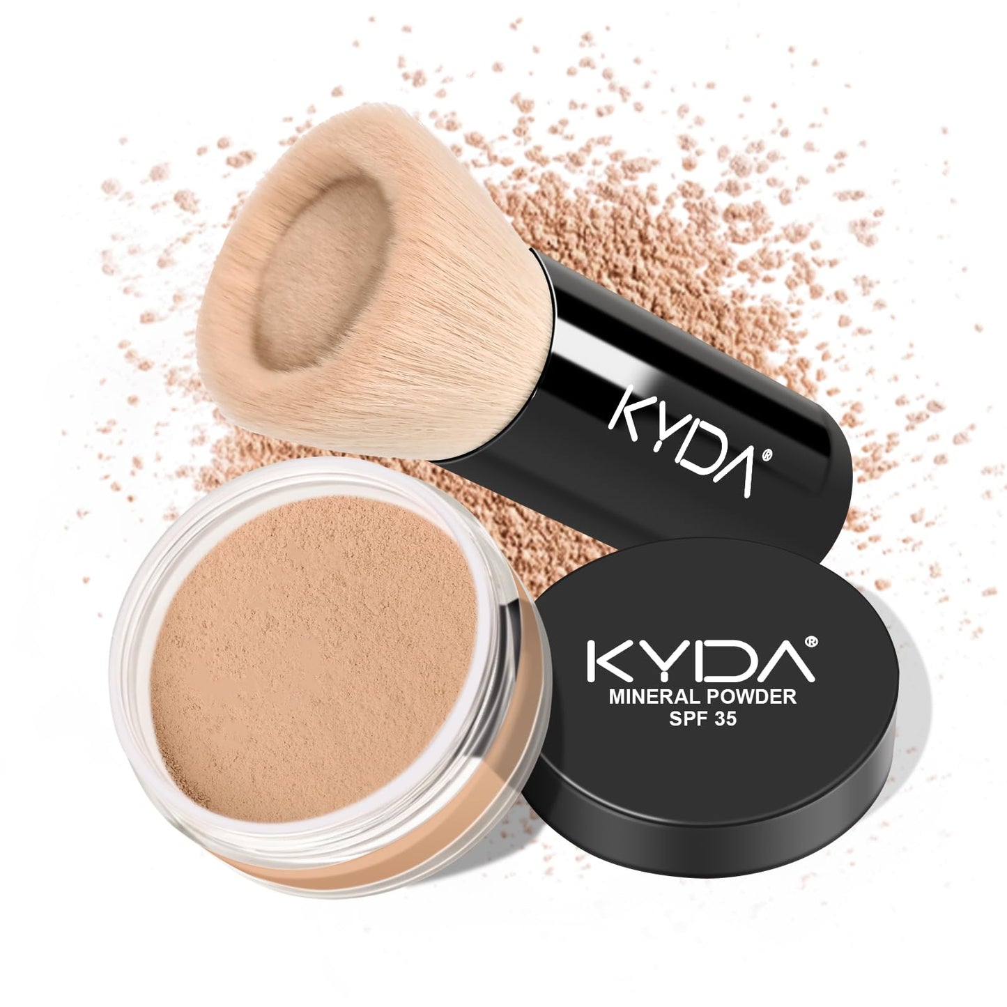 Mineral Powder Foundation, SPF 35 Loose Powder Foundation, Natural Glow Skin-improving Mineral Foundation for Mature Skin, Sheer to Full Buildable Coverage, Reduce Shine, 0.28 oz, Medium Beige