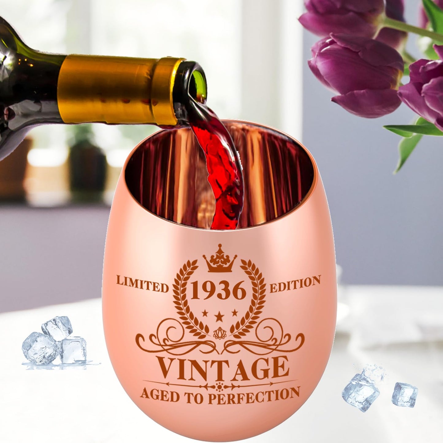 1936 90th Birthday Wine Glass Gifts for Women Her Wife Mom Grandma Sister