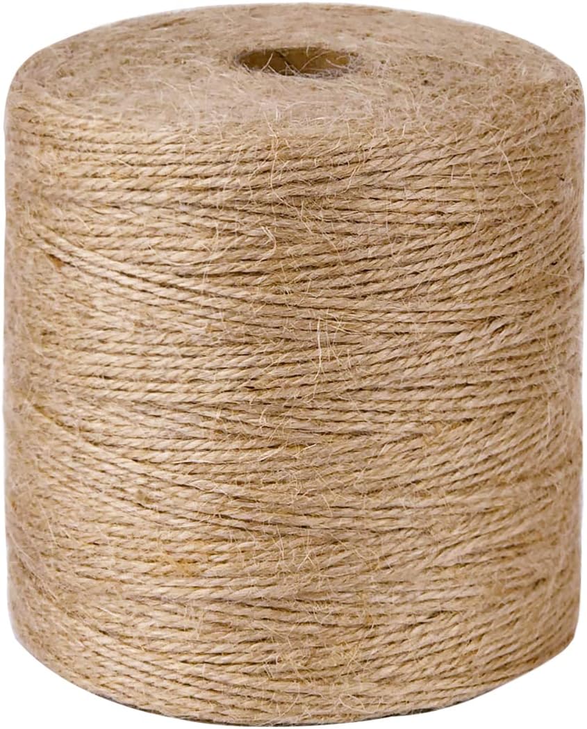 Natural Jute Twine - 600 Feet Craft String for Gift Wrapping, Gardening & Macrame | Brown 2mm