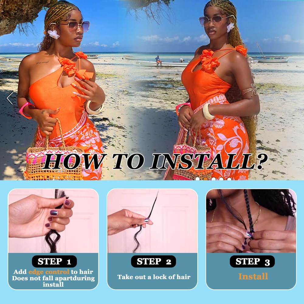 28 inch Human Braiding Hair for Boho Braids 150g Honey Blonde Deep Wave Braiding Hair for Bohemian Knotless 10A Deep Wave Bulk Bohemian 3 Bundles