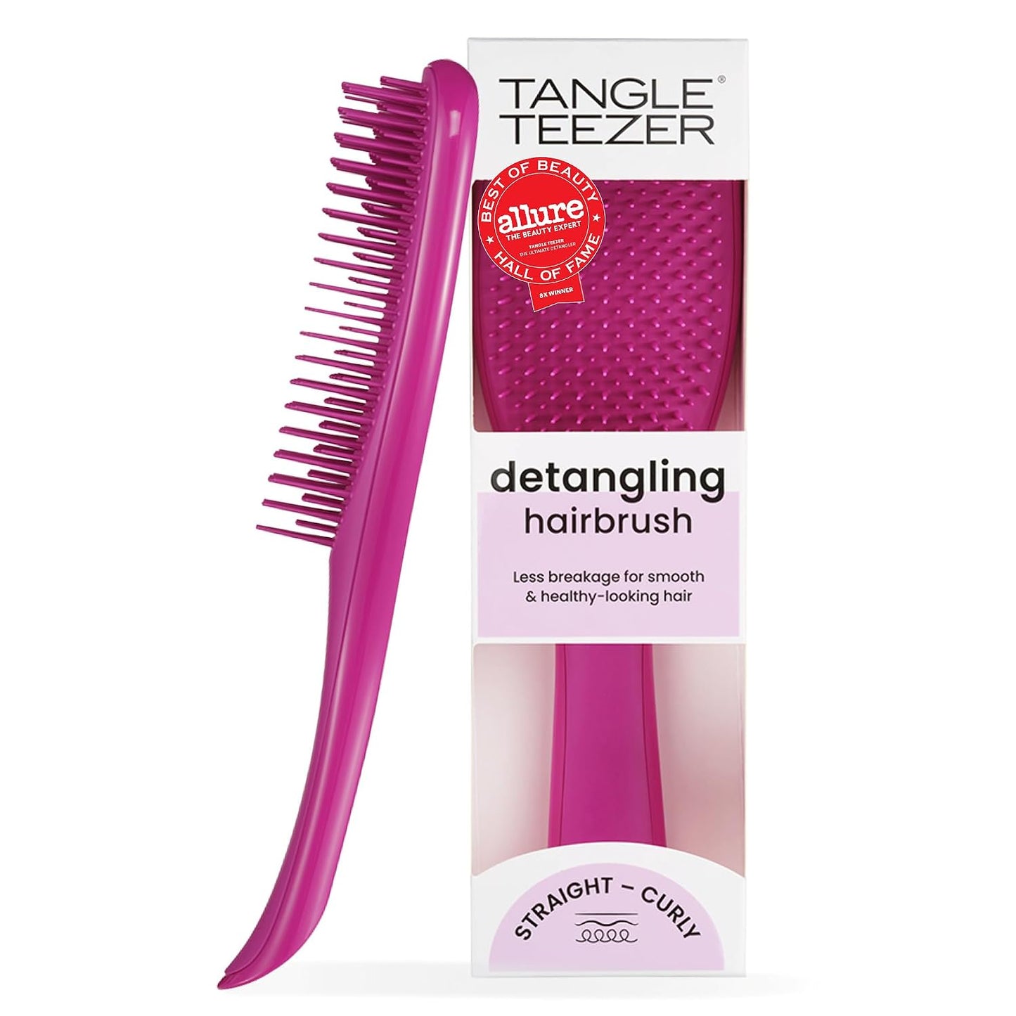 Tangle Teezer Ultimate Detangler Brush - Effortlessly Eliminate Knots & Reduce Breakage | Millennial Pink for All Hair Types