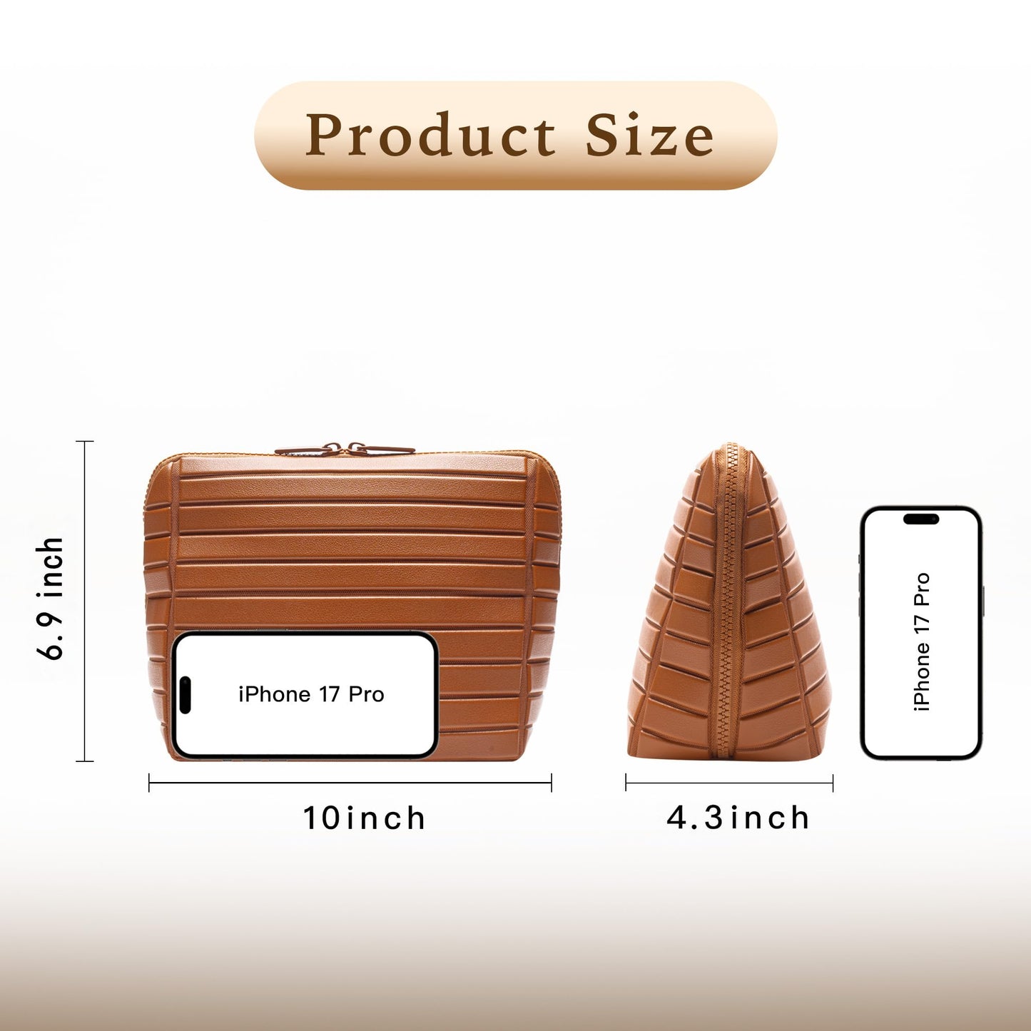 Minoisome Travel Makeup Bag,PU leather toiletry bag,make up organizer case for women,Large Capacity Cosmetic Bag,Wide-open Pouch Purse，Toiletries Accessories，Fold-Down Design and Adjustable Dividers.