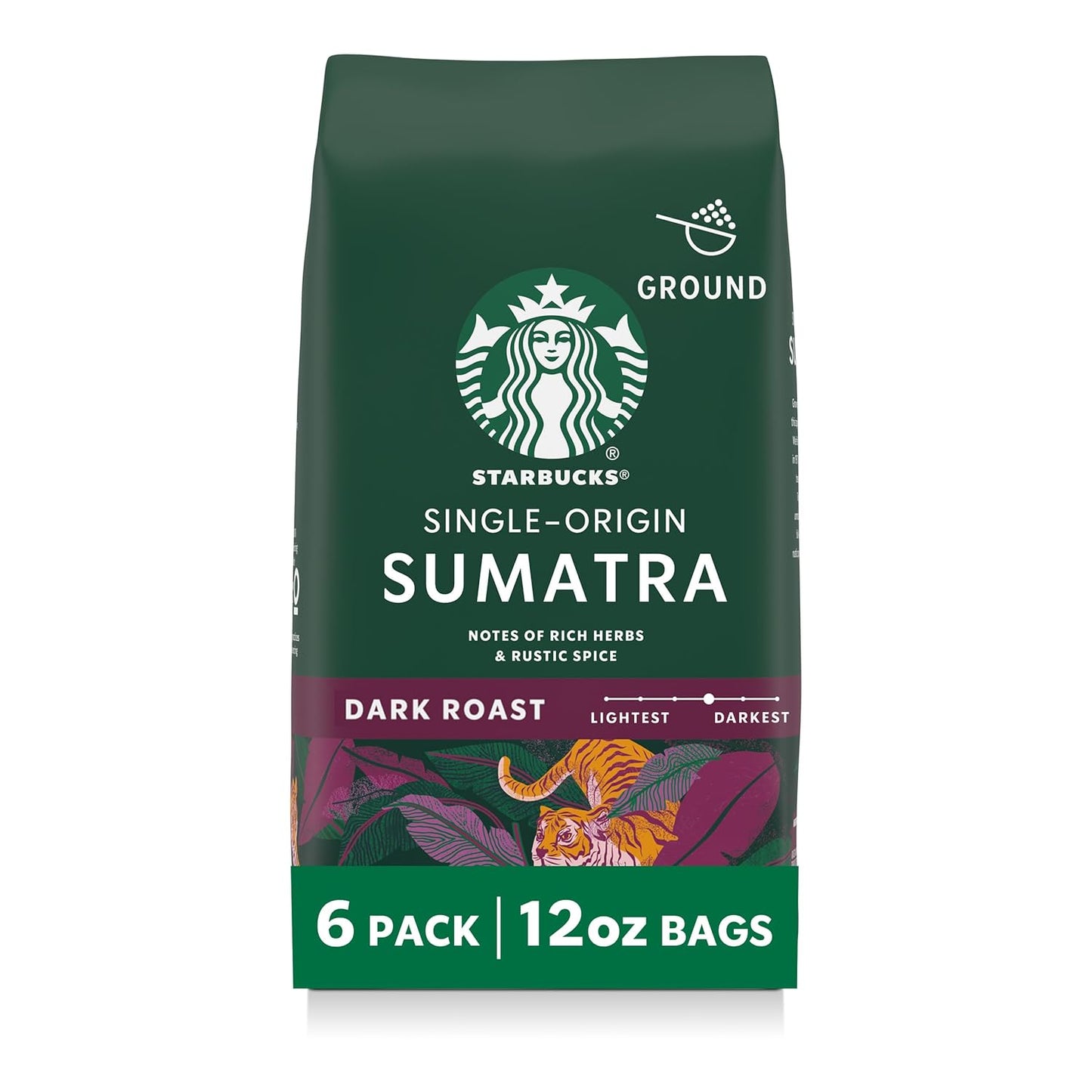 Starbucks Ground Coffee - Dark Roast Italian Blend | 100% Arabica, 18 oz Bag