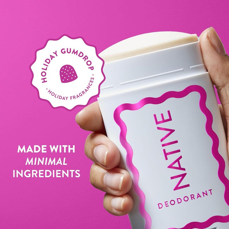 Native Deodorant - Holiday Gumdrop Scent | Aluminum-Free, 72-Hour Odor Control for Men & Women