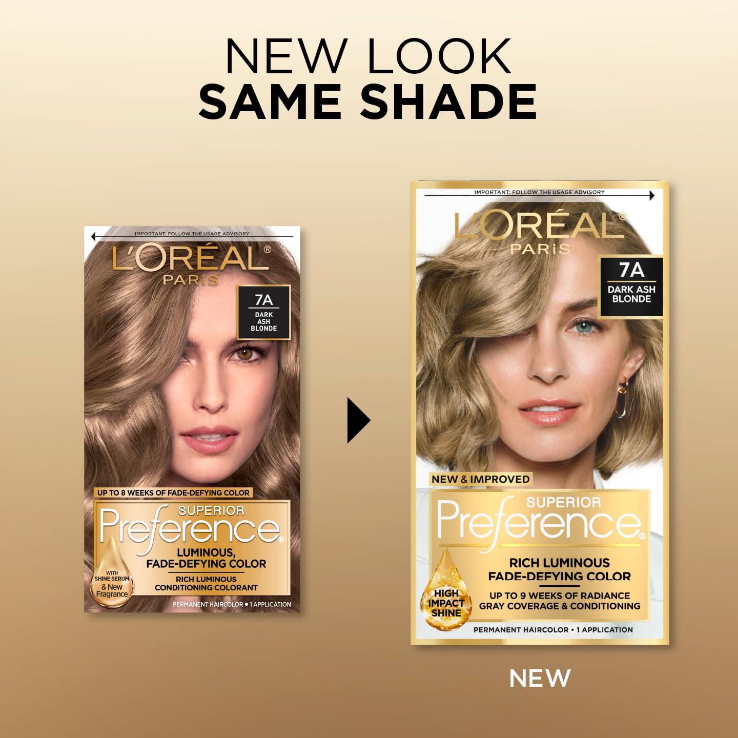 L'Oreal Paris Hair Color - Superior Preference Dark Ash Blonde 7A | Fade-Defying Permanent Dye for 9 Weeks of Radiance