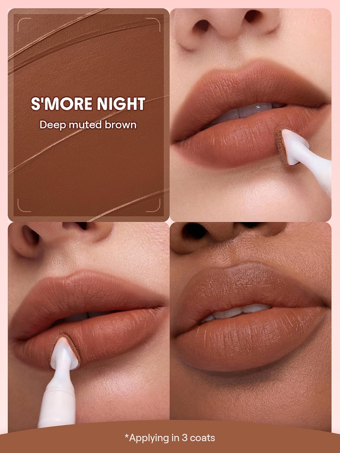 Marshmallow Puff Lip Blur Pen - Matte Hydrating Lipstick for Long-Lasting Color | Shade 524 S'more Night