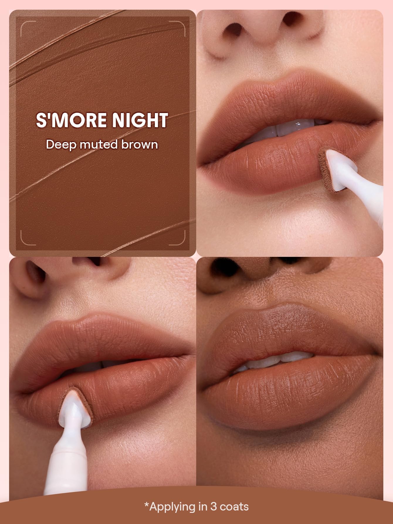 SHEGLAM Marshmallow Puff Lip Blur Pen Matte Lipstick for Long-lasting Hydrating Lip Makeup-524 S'more Night