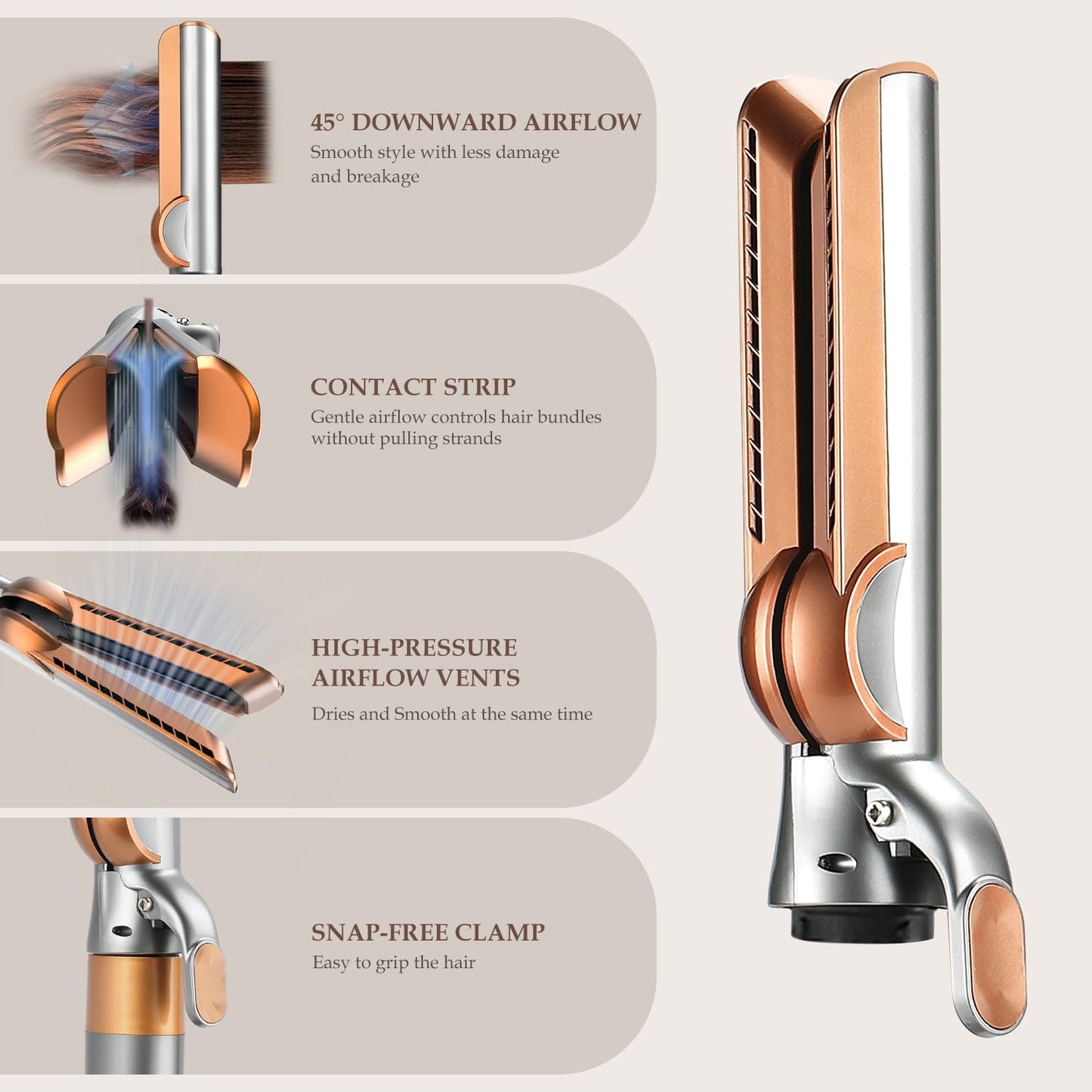 Dyson Airwrap Attachment - Airflow Nozzles for Smooth Hair Styling | Reduces Damage & Breakage
