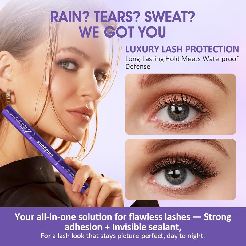 Eyelash Glue - 2-in-1 Lash Bond & Seal for Extensions | 72H Waterproof Strong Hold