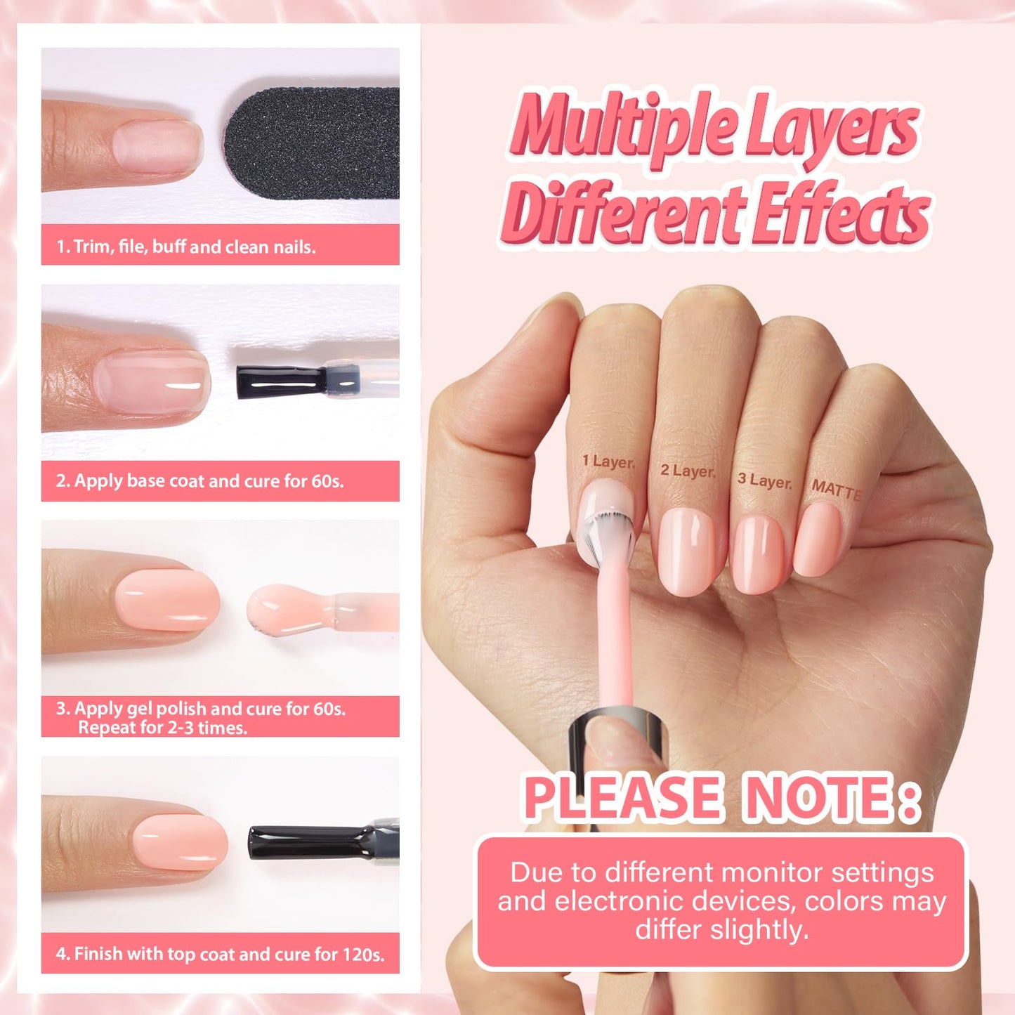 Makartt Jelly Bright Nude Gel Nail Polish: 15ML Hema-Free Neutral Nude Nail Polish Sheer Translucent Effect Soak Off UV LED Nail Art Manicure DIY Home Salon Gift for Women