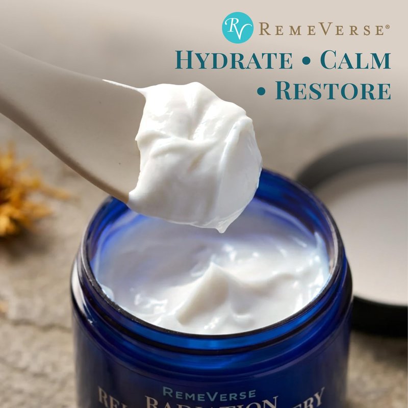 RemeVerse Radiation Cream – Unscented, Gentle, Hyaluronic Acid, Peptides & Calendula Cream for Burns, Soothing Skin and Hydrate Sensitive Skin, Radiation Treatment Skin Care – 6 fl oz