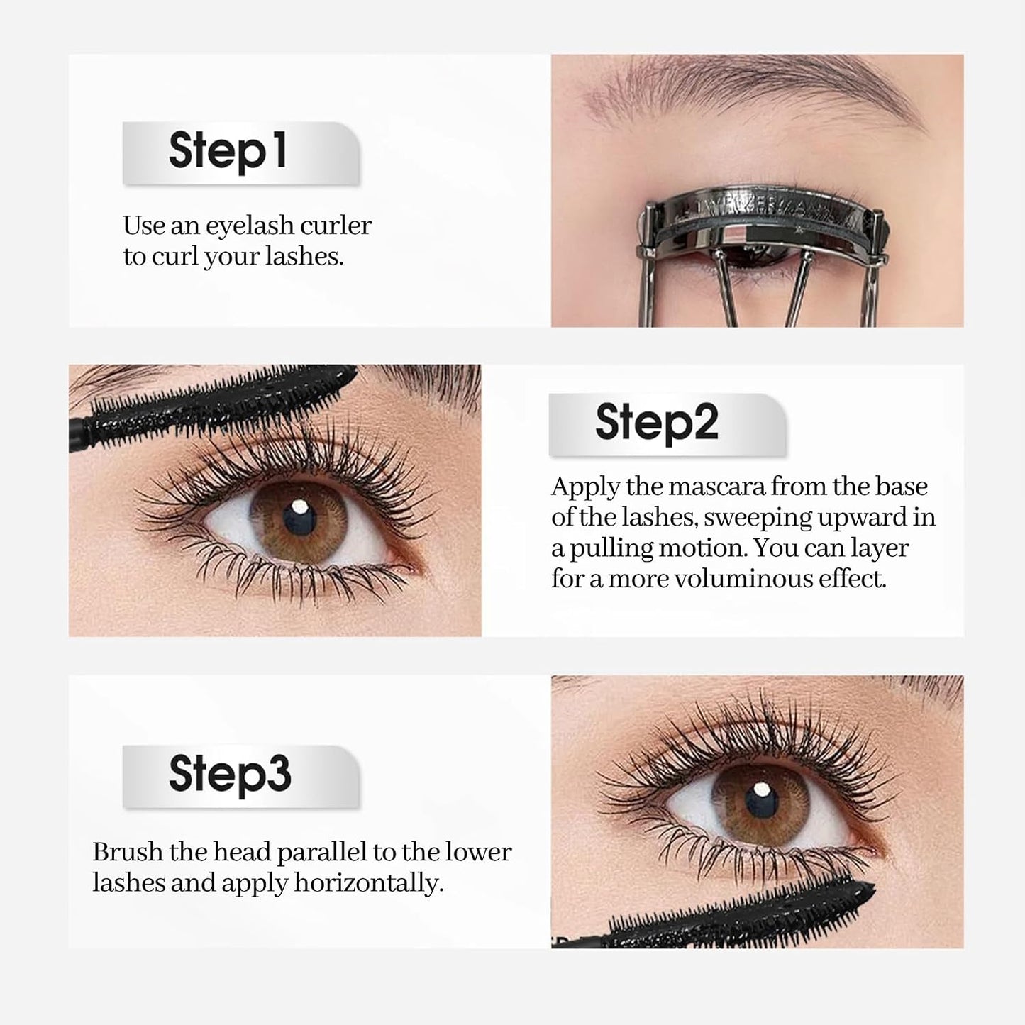 Lengthening & Volumizing Mascara for Older Women 60+ | Smudge-Proof, Flake-Free Black - Slim Micro-Brush for Hooded Eyes