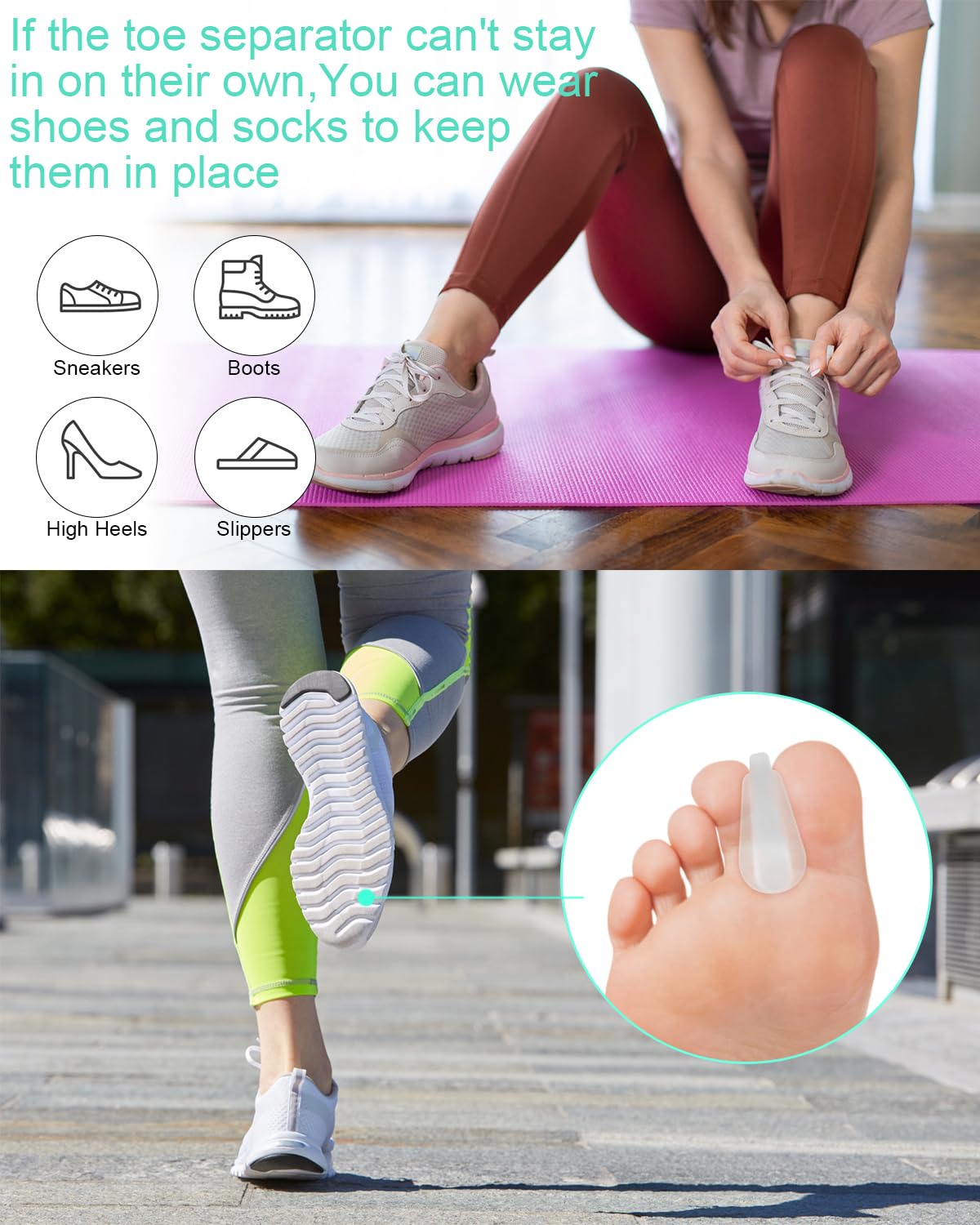 BLATOWN 18Pcs Gel Toe Separators for Bunions, Silicone Toe Spacers Bunion Corrector for Feet Women Men Pain Relief, Soft Flared Toe Spreader Straightener for Overlapping Toes(12L+6S)