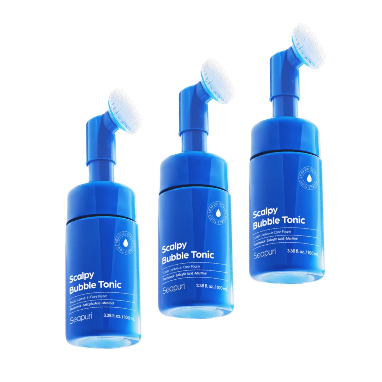 Seapuri Scalpy Bubble Tonic: Soothing Scalp Toner for Hair Retention & Less Shedding | Instant Cooling Relief for Oily Scalp & Itchy Redness | Salicylic Acid Detox for Dandruff & Buildup (Pack of 3)