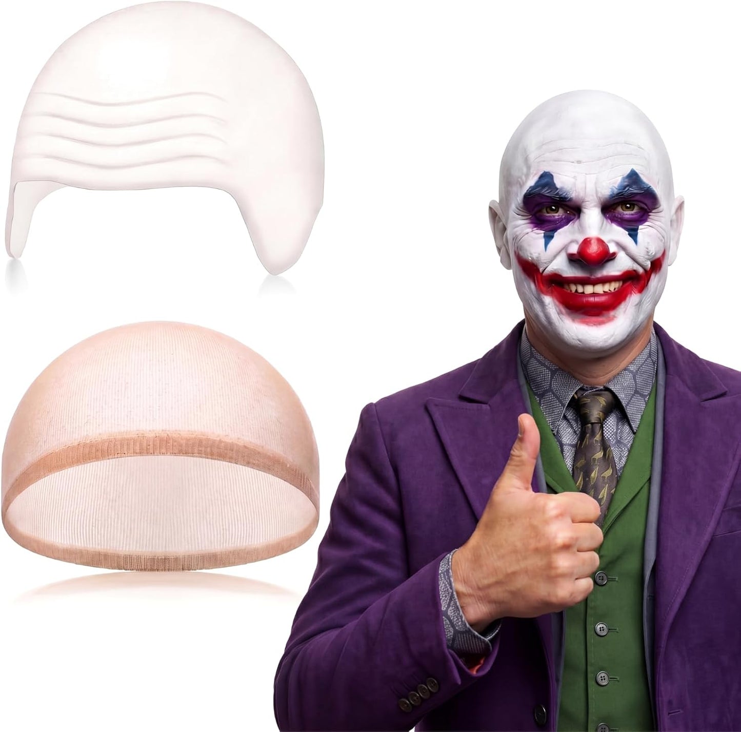 Bald Cap for Halloween | Nylon Wig Cap for Makeup & Cosplay - Unisex, Comfortable Fit