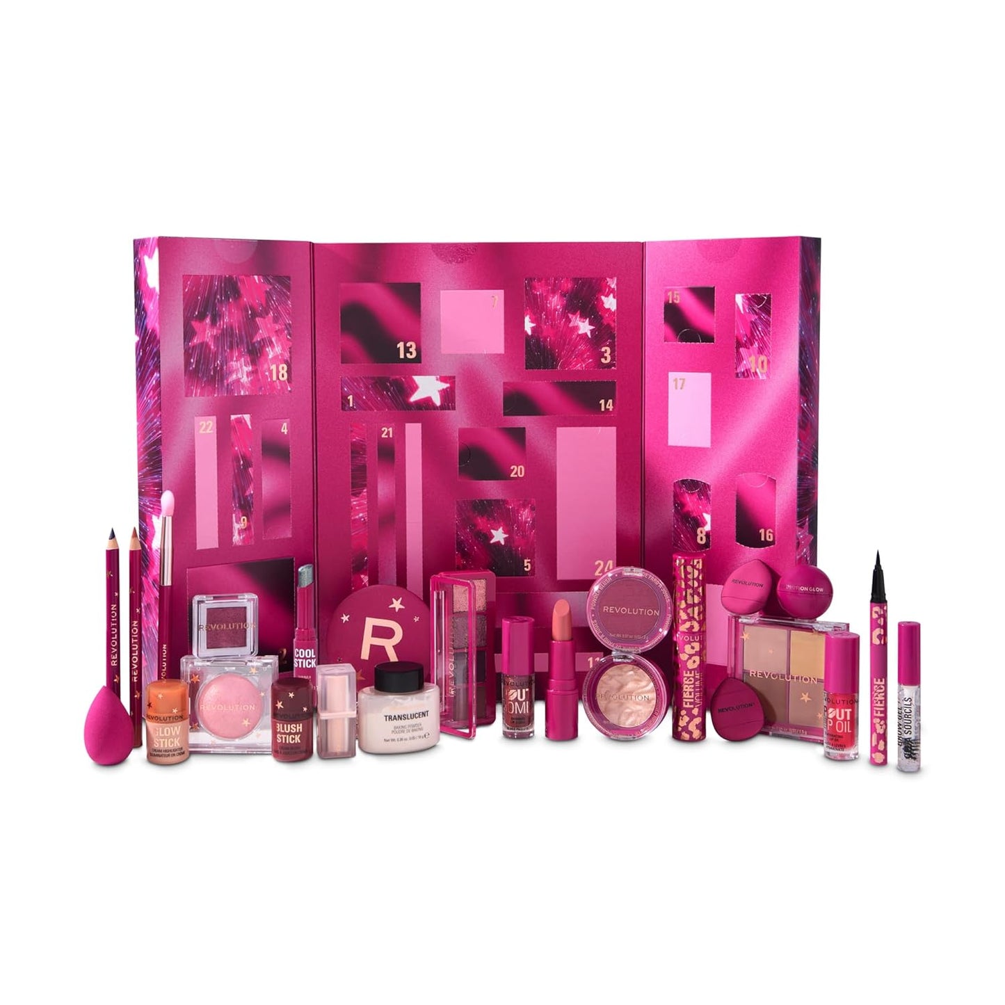 Revolution Makeup Advent Calendar - 24-Piece Beauty Gift Set for Lips, Eyes & Face | Vegan & Cruelty-Free Essentials