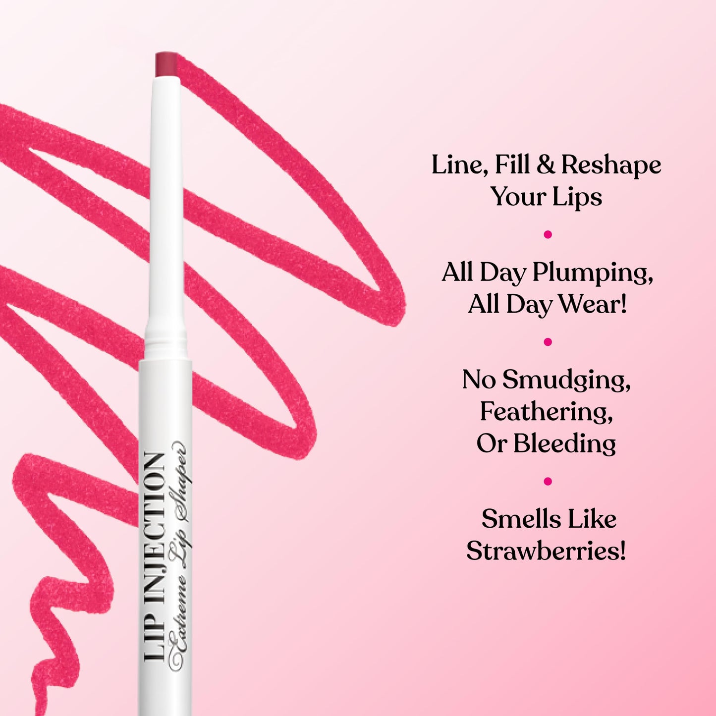 Too Faced Lip Injection Extreme Lip Shaper | Plumping, Waterproof, Liner Pencil, 0.01 Ounce, Post-Op Pink