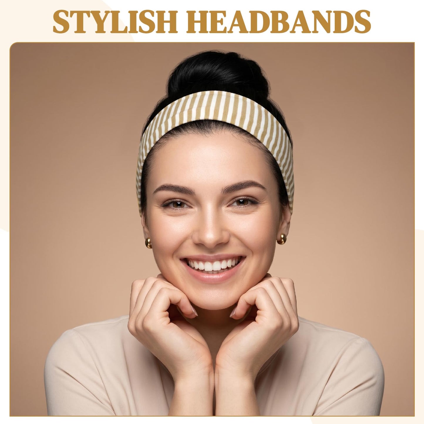 ZhouBoat Fashion Headbands for Women, Non Slip Elastic Floral Polka Dots Stripes Hairbands, Soft Fabric Head Bands for Women Hair Accessories
