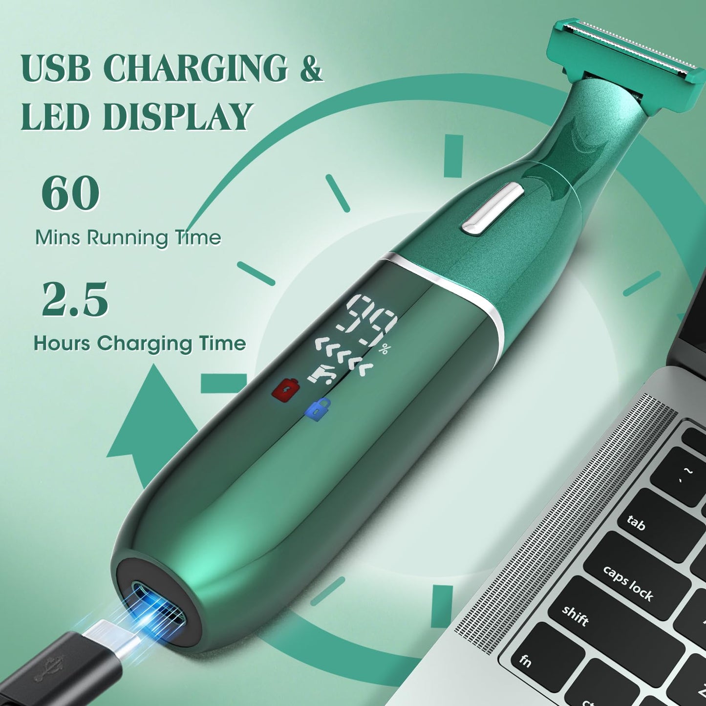 Electric Razor for Women,6 in 1 Women's Bikini Trimmer Shaver for Women & Men Pubic Hair, Private Area, Legs, Eyebrow,Face, Nose, Eyebrow, Body Hair Removal IPX5 Waterproof Wet & Dry