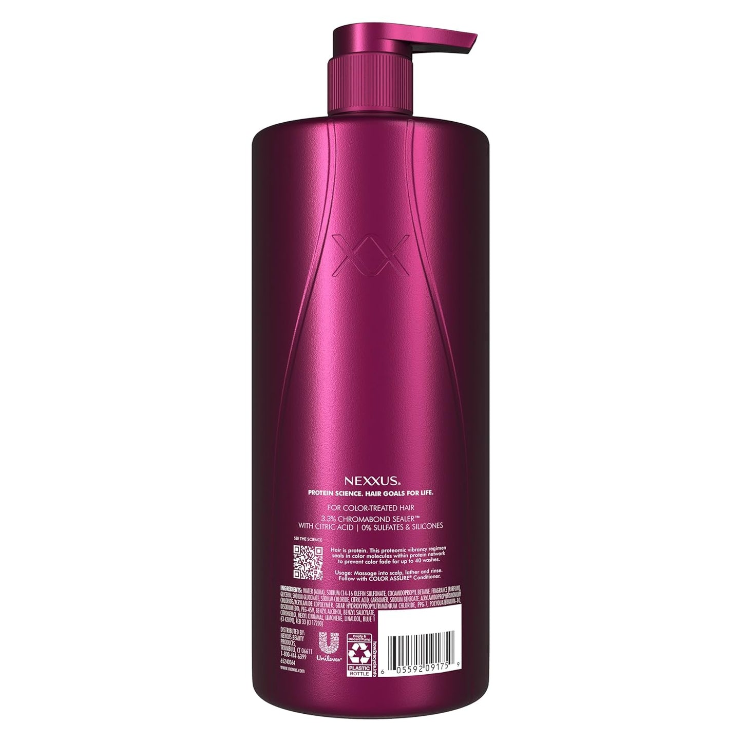 Nexxus Color Assure Shampoo - Vibrant Color Protection for Treated Hair | 33.8 oz with Chromabond Sealer & Citric Acid