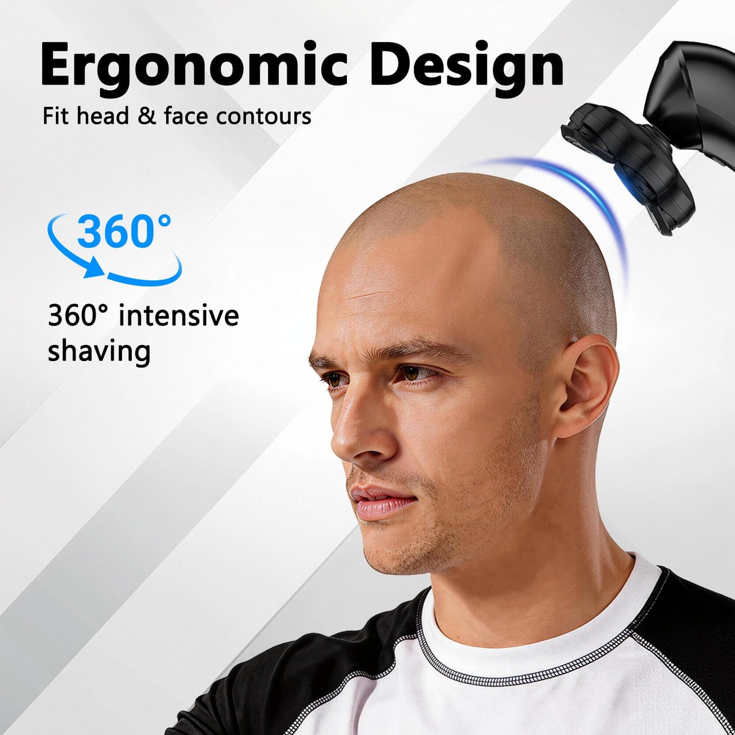 7D Blades Head Shaver Replacement Heads, Universal 7 Blade Floating Heads for Electric Rotary Razor, Replacement Head for Men with Brush