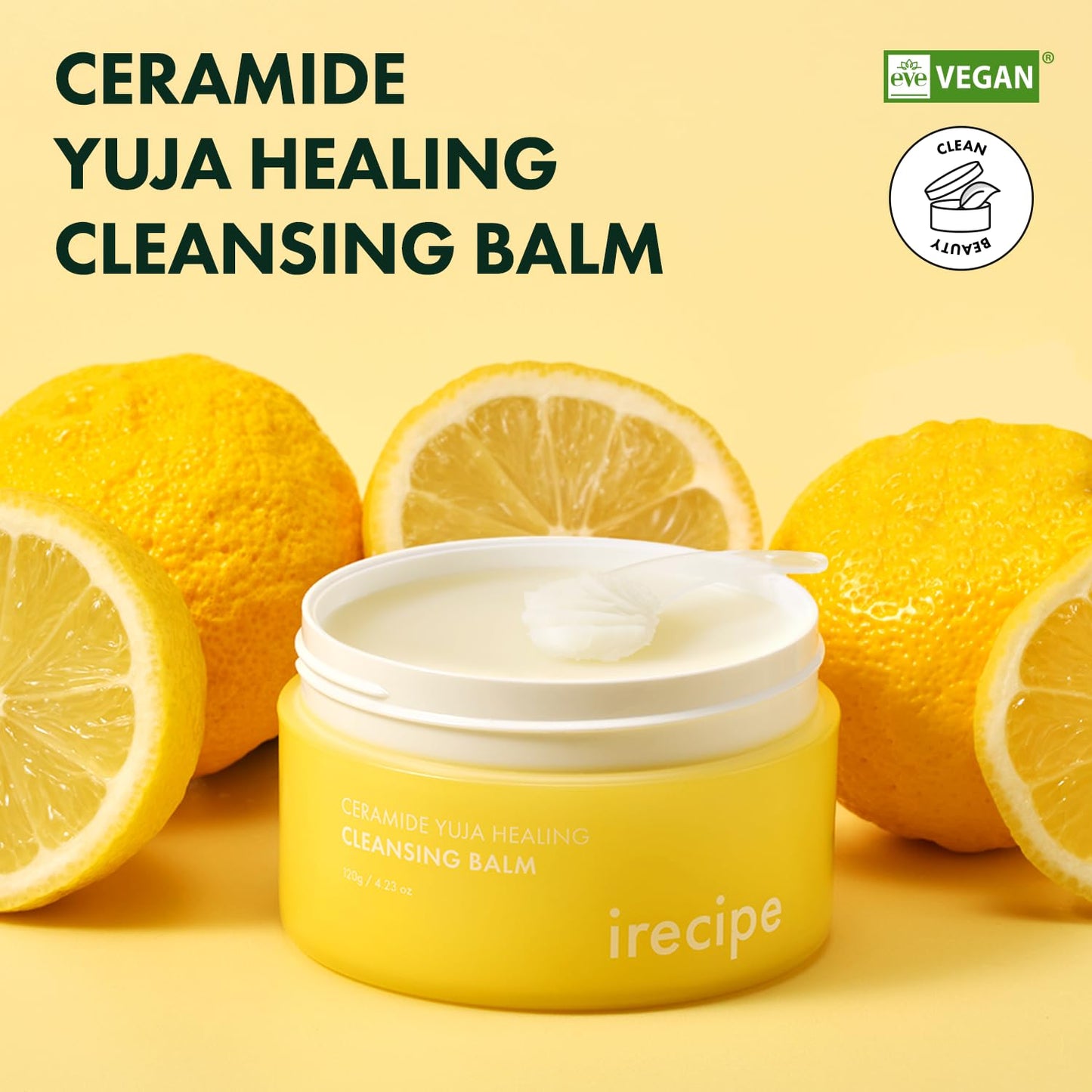 Ceramide Yuja Cleansing Balm - Deep Cleansing Korean Face Cleanser | Vegan, Zero Irritation, 135g / 4.76oz