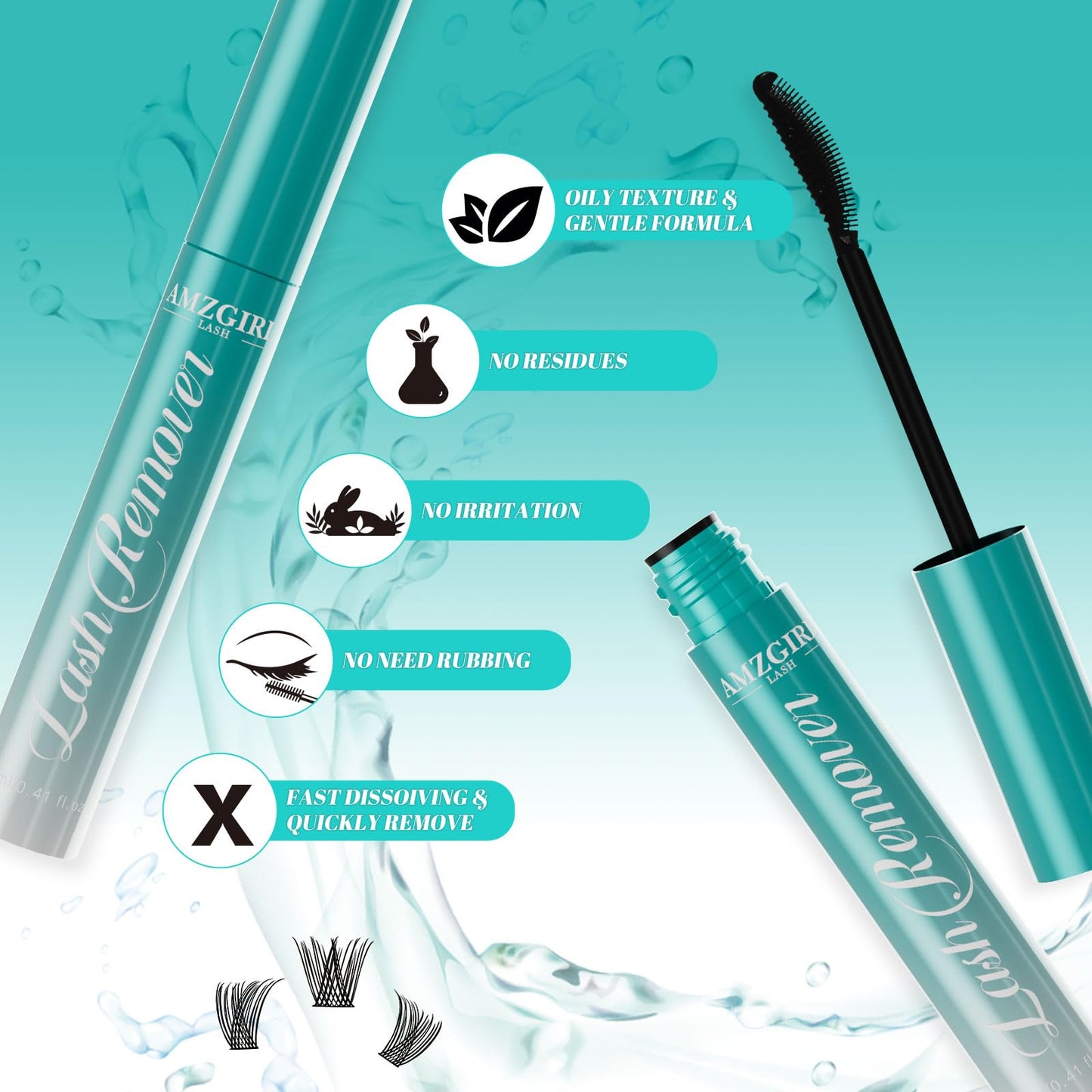 Eyelash Extension Remover 12ML,Lash Cluster Remover for Lash Extensions,Individual Lashes Remover Non Irritating,DIY Eyelashes Clusters Glue Remover Oil,Eye Cleanser for Removal DIY Lash Extensions