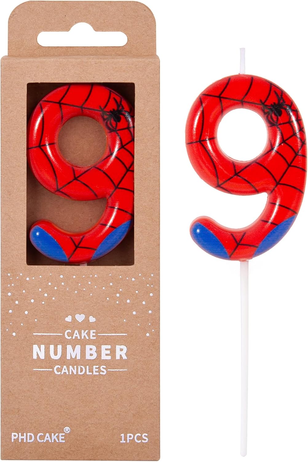 Number 3 Spider Birthday Candles - Cartoon Themed Cake Decor for Parties | 2.76 Inch
