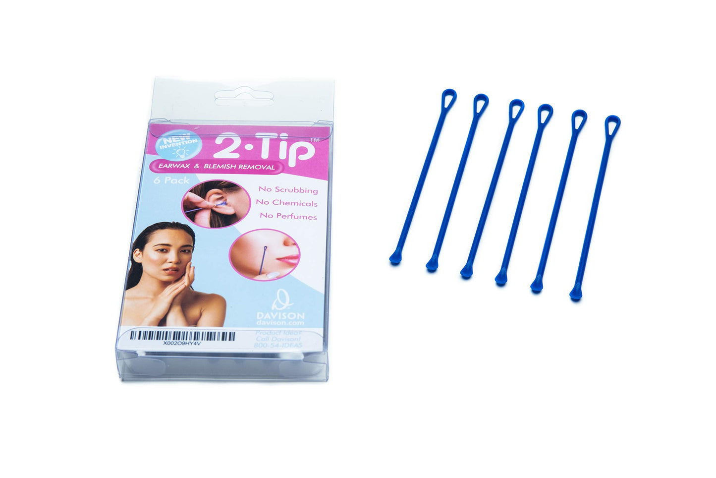 Davison Set of 6 Multi Use Two Ended Reusable Q Tip Swab and Blemish Removers. All in One Tool Cleans Ears, Ear Wax, Skin Imperfections, Nasal Gunk and More. Great for a Congested Baby or Infant