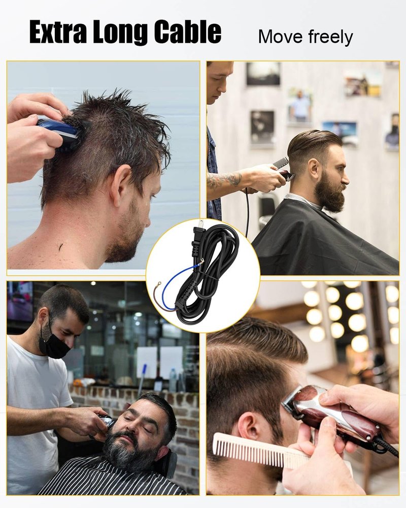 00647-500 Hair Clipper Cord Compatible with Wahl 8466/8467/8147 Senior 5-Star Senior Designer Super Taper Sterling Magic Clip Balding Icon Legend Taper 2000 Pro Basic Pilot Clippers