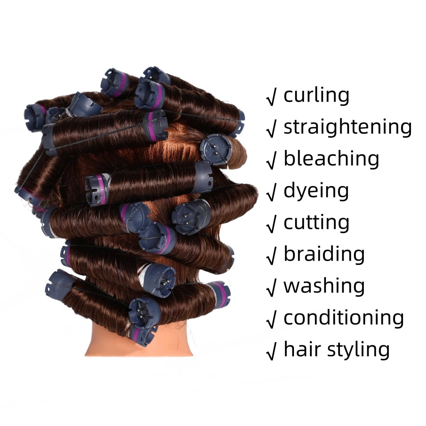 Hairingrid Mannequin Head - 20-22" 100% Human Hair Training Head with Clamp Holder | Ideal for Cosmetology