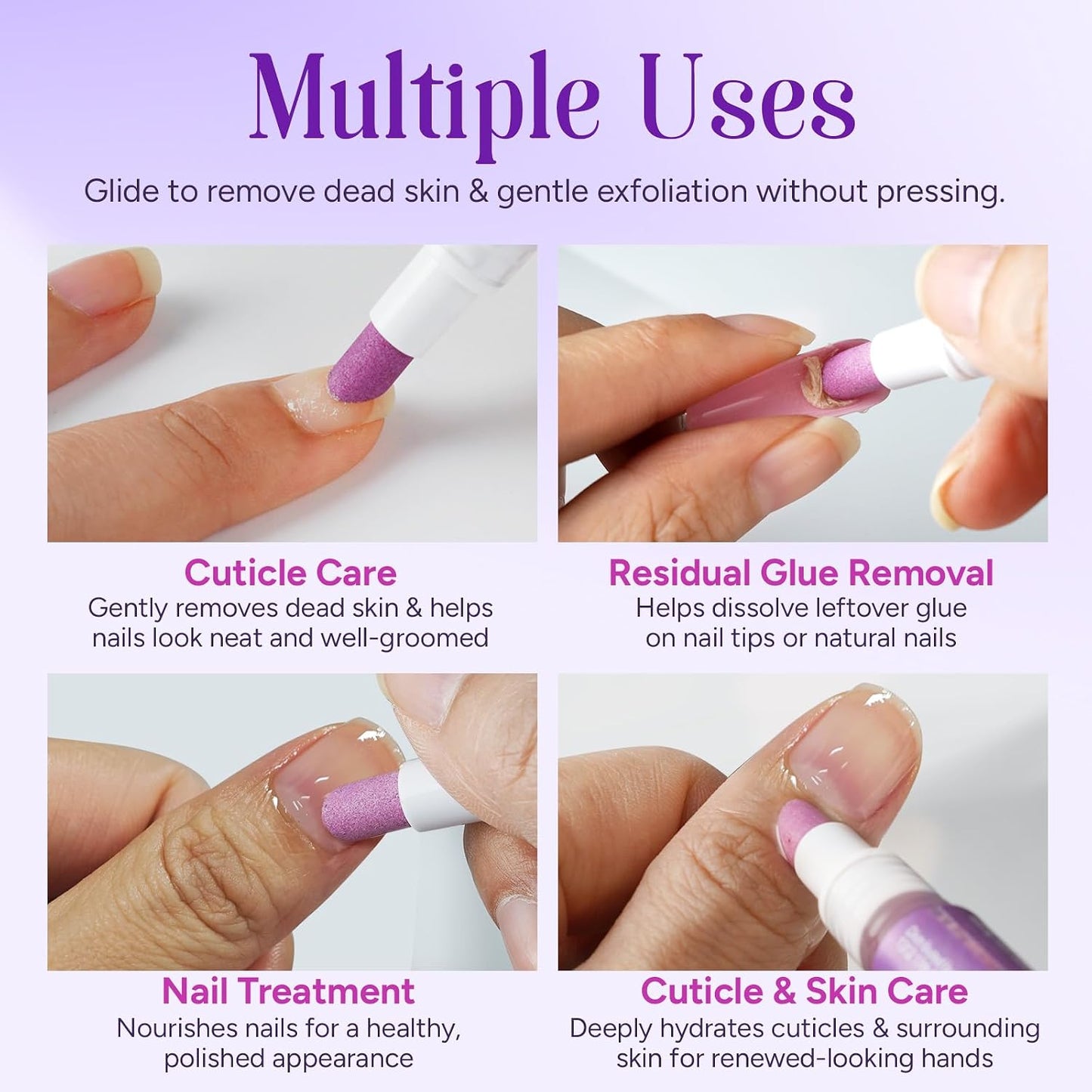Cuticle Oil Pusher Pen - 4-in-1 Cuticle Remover & Nail Care Oil | Moisturizes & Strengthens Dry Nails
