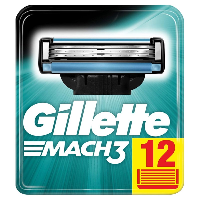 Gillette Mach3 Razor Blades - 12 Men's Replacement Blades | Triple Blade Design for a Smooth Shave