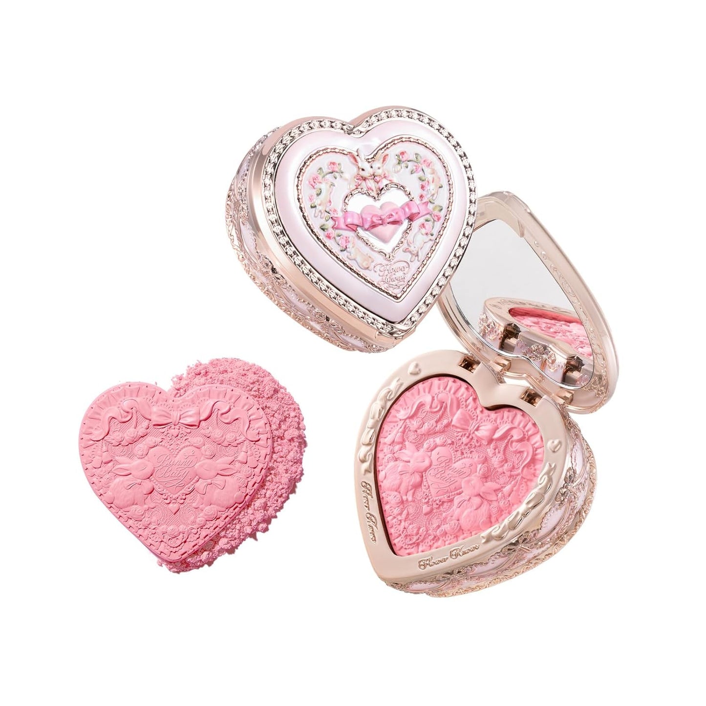 Bunny Garden Blush - Talc-Free Bright Pink Satin Powder | Highly Pigmented, Buildable Formula for Radiant Cheeks