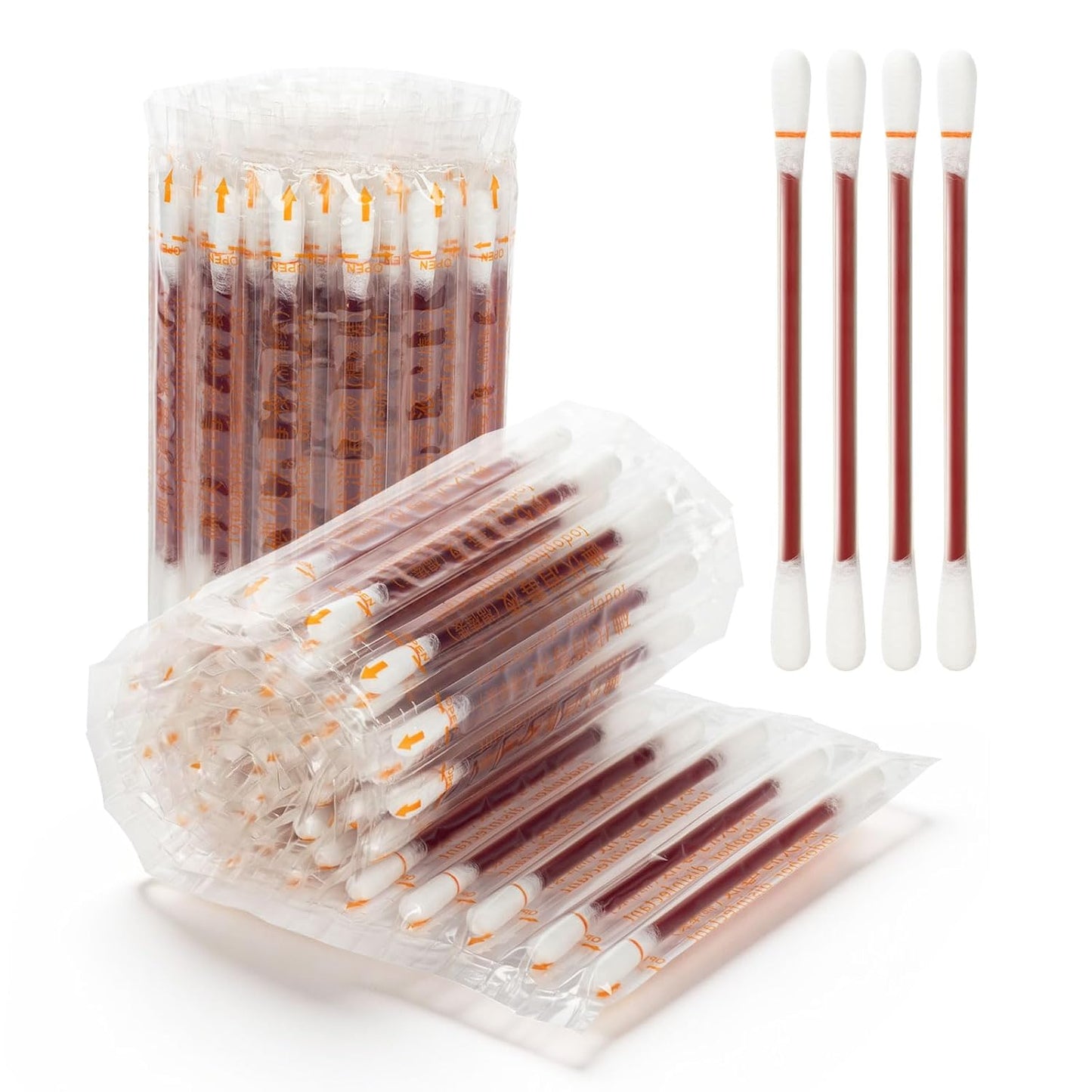 Iodine Swabs - Disposable Povidone Iodine Swabsticks for Wound Care | 300 Count Bulk Qtips