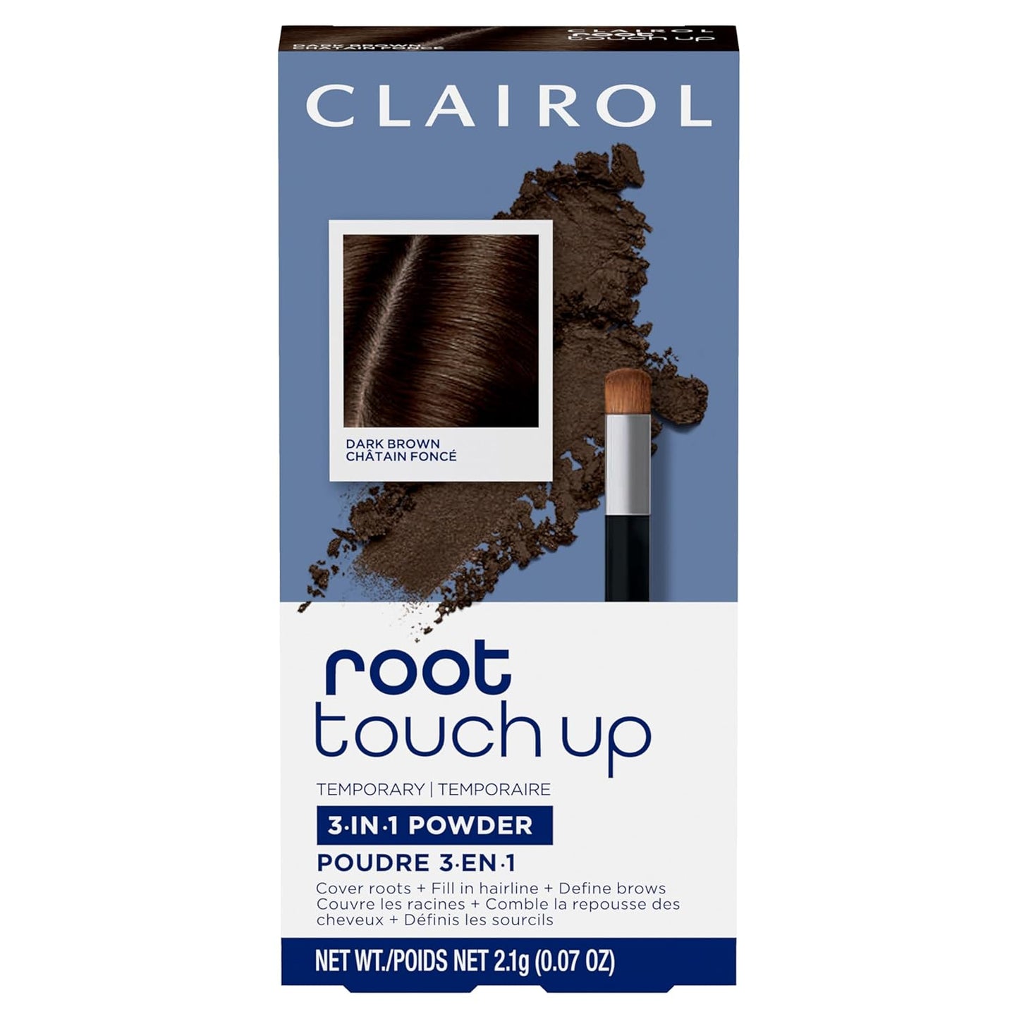Clairol Root Touch-Up Powder - Black Hair Color | Ammonia Free | Compact with Mirror & Brush | Instant Root Coverage