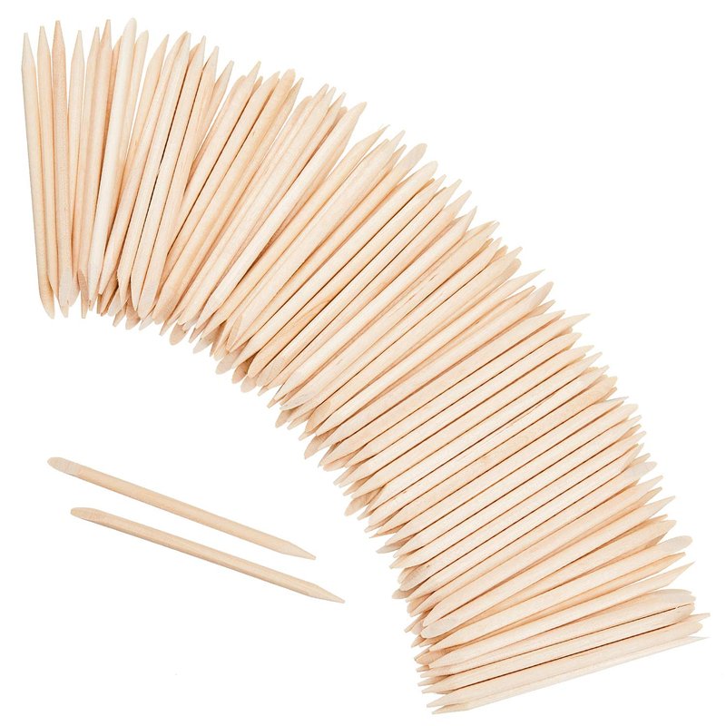 Maitys 500 Pcs Orange Wood Sticks for Nails 4.53 Inch Double Sided Cuticle Pusher Remover Orangewood Sticks Disposable Manicure Pedicure Tool Wooden Cuticle Stick Wax Stick for Facial Hair Removal