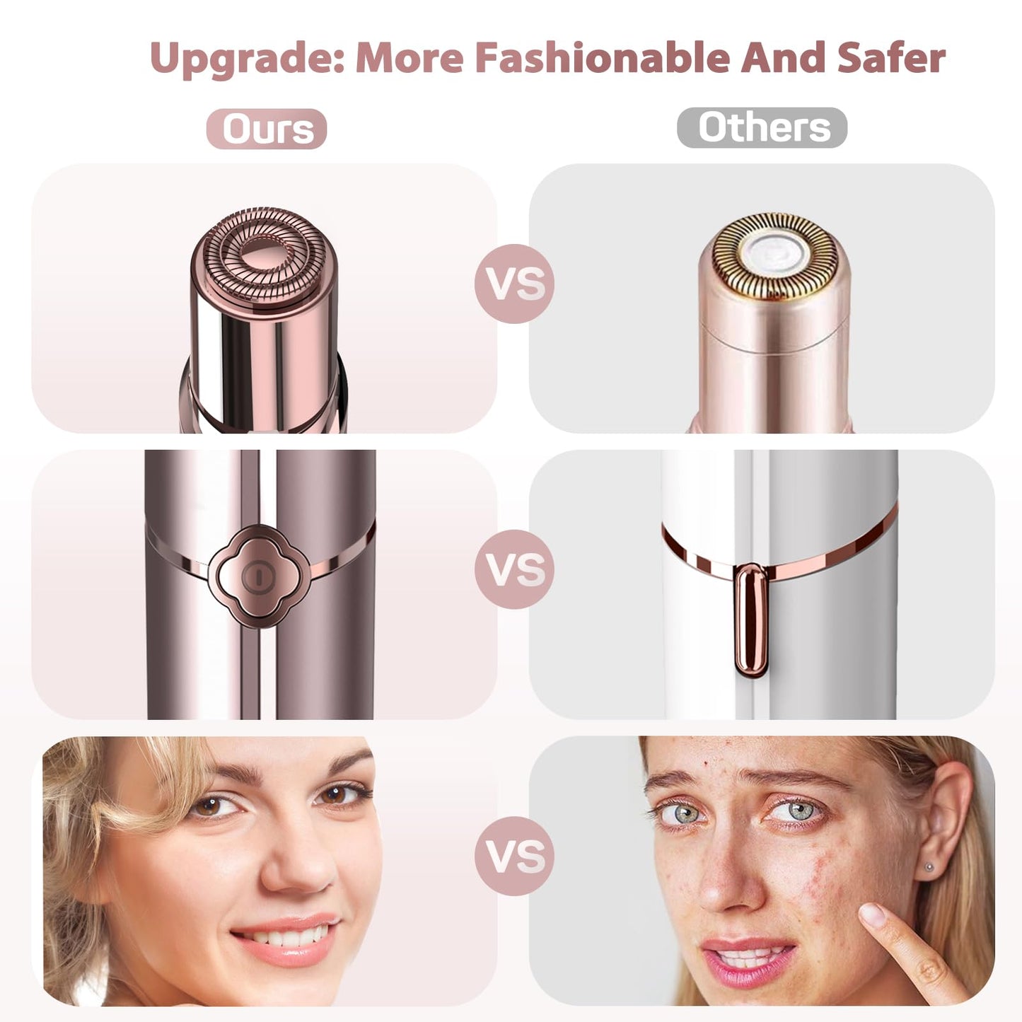 Facial Hair Removal for Women, Rechargeable Painless Facial Hair Remover for Face, Lip, Chin with a Velvet Bag