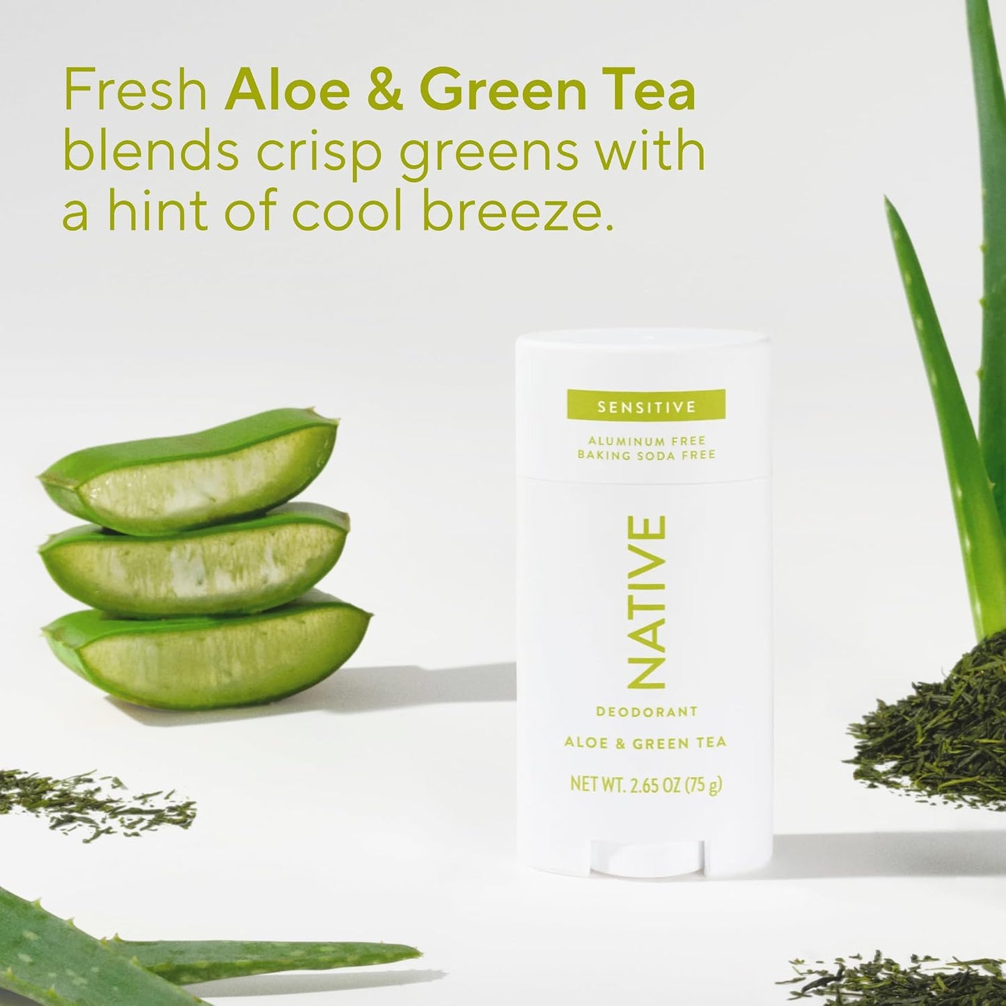 Native Sensitive Deodorant - Naturally Derived Ingredients for 72-Hour Odor Control | Aluminum-Free, Baking Soda, Coconut Oil, Aloe & Green Tea