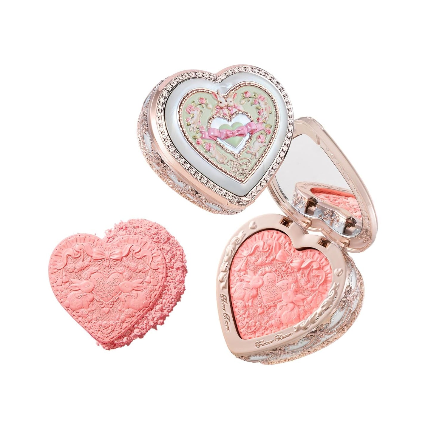 Bunny Garden Blush - Talc-Free Bright Pink Satin Powder | Highly Pigmented, Buildable Formula for Radiant Cheeks