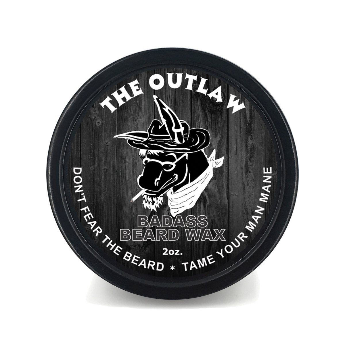 Badass Beard Care Beard Wax for Men - The Outlaw Scent 2 oz - Shea Butter Argan Jojoba Beeswax - Tobacco Vanilla Black Pepper - Medium Hold Beard and Mustache Wax