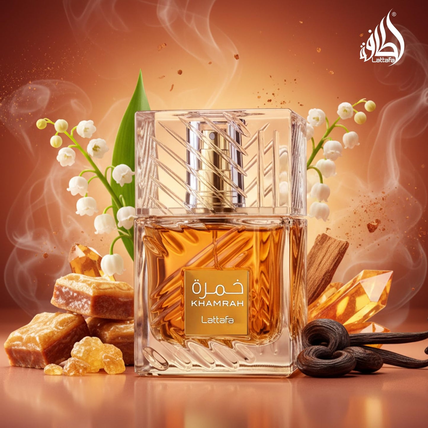 Lattafa Khamrah Eau de Parfum - Warm Spicy Vanilla & Amber Fragrance | 3.40 oz / 100 ml Unisex Perfume